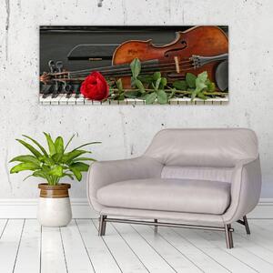 Obraz - Spomienka na hudobníka (120x50 cm)