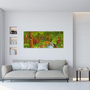 Detský obraz so zvieratkami (120x50 cm)