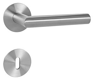 Spevnené kovanie MP - FAVORIT - R 3SM (BN - Brúsená nerez), koule/klika pravá, Otvor na cylidrickou vložku, MP BN/TG (brúsená nerez/tvrdená guma)
