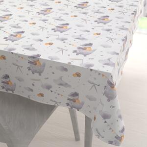 Biante Detský bavlnený obdĺžnikový obrus Sandra SA-764 Jazvec na ceste na Mesiac 50x100 cm