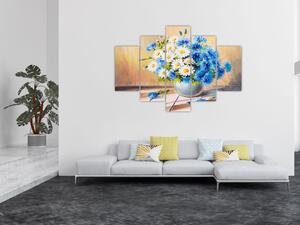 Maľovaný obraz vázy kvetín (150x105 cm)
