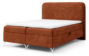 Čalúnená boxspring manželská posteľ s matracom Gomez 160x200 - tehlová