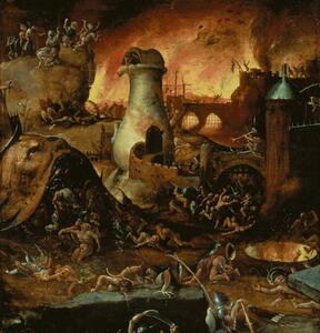 Hieronymus (school of) Bosch - Obrazová reprodukcia Hell, (40 x 40 cm)