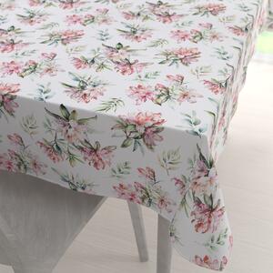 Biante Teflónový obdĺžnikový obrus TF-134 Akvarelové kvety rododendrónu na bielom 50x100 cm