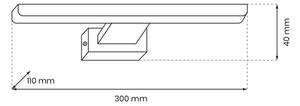 Kúpeľňové nástenné LED svietidlo SHINE, 7 W, 230 V, 30 cm, IP44, lesklý chróm