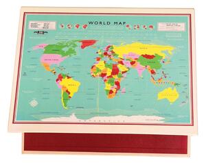 2-krúžkový organizér Rex London World Map, 32 x 26 cm