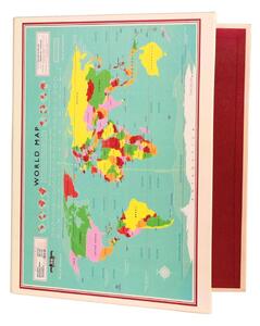2-krúžkový organizér Rex London World Map, 32 x 26 cm