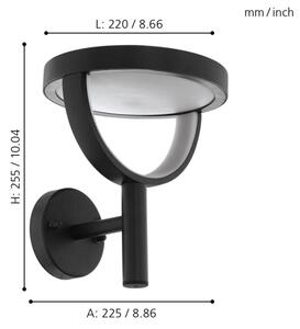Eglo 98234 - Vonkajšie nástenné LED svietidlo FRANCARI-C, 15 W, 230 V, IP44