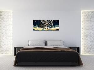 Obraz zlatého stromu (120x50 cm)