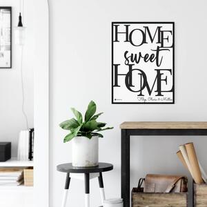 INSPIO-dibondový obraz s textom v drevenom ráme - Obraz HOME SWEET HOME na stenu