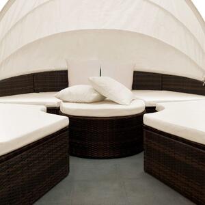 Ratanová záhradná posteľ LAZY BIG - hnedá 230 cm