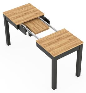 Jedálenský stôl Omega 03 (dub + čierna) (pre 4-6 osôb). Vlastná spoľahlivá doprava až k Vám domov. 1082829