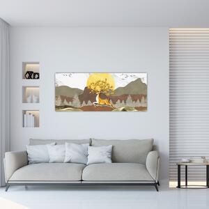 Obraz jeleňa (120x50 cm)