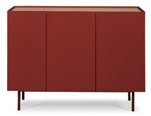 Červená nízka komoda v dekore duba 110x85 cm Arista – Teulat