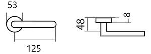 Dverové kovanie TWIN LEKO LISA H 1231R KOV ( E EN 1906 tř. 3), kľučka/kľučka, okrúhla rozeta, Okrúhla rozeta s WC sadou, Twin E (nerez matná)