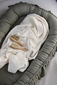 Cotton & Sweets Bambusová deka s čipkou 80x100cm - Vanilla