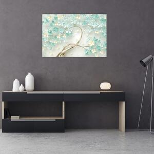 Obraz - Zlatý kvitnúci strom (90x60 cm)