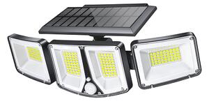 LED solárne nástenné svietidlo VIKING S180 IP65 14W 1000lm 6000K čierne so senzorom pohybu