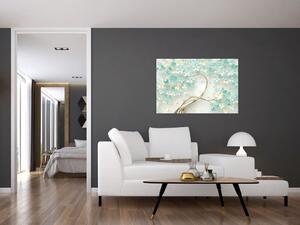 Obraz - Zlatý kvitnúci strom (90x60 cm)