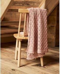 Ružová bavlnená pletená detská deka 70x100 cm Ria – Kave Home