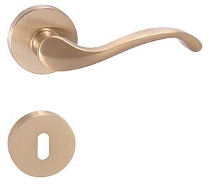 Dverové kovanie MP Cast-R (OLS), kľučka-kľučka, WC kľúč, MP OLS (mosadz brúsená a lakovaná)