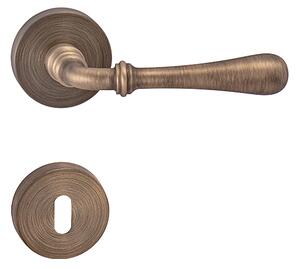 Dverové kovanie MP Carina 2-R (OGS), kľučka-kľučka, Otvor pre obyčajný kľúč BB, MP OGS (bronz česaný mat)