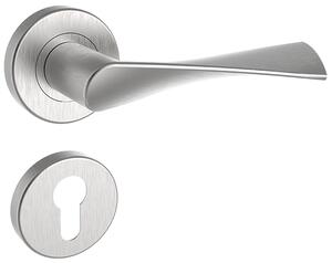 Dverové kovanie ROSTEX MILANO (NEREZ MAT), kľučka-kľučka, Otvor pre obyčajný kľúč BB, ROSTEX Nerez mat
