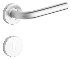 Dverové kovanie ROSTEX BERGAMO (NEREZ MAT), kľučka-kľučka, WC kľúč, ROSTEX Nerez mat