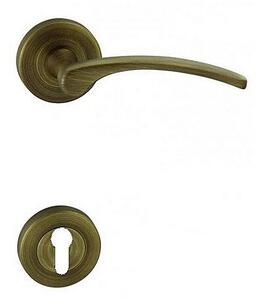 Dverové kovanie COBRA LAURA-R (OFS), kľučka-kľučka, WC kľúč, COBRA OFS (bronz česaný)