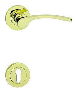 Dverové kovanie COBRA LAURA-R (OLV), kľučka-kľučka, WC kľúč, COBRA OLV (mosadz leštená, lesklá)