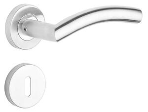 Dverné kovanie ROSTEX PALERMO s čapmi (NEREZ MAT), kľučka-kľučka, WC kľúč, ROSTEX Nerez mat
