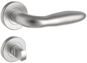 Dverné kovanie ROSTEX BOLZANO s čapmi (NEREZ MAT), kľučka-kľučka, Otvor pre obyčajný kľúč BB, ROSTEX Nerez mat