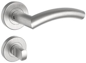 Dverné kovanie ROSTEX PALERMO s čapmi (NEREZ MAT), kľučka-kľučka, Otvor pre obyčajný kľúč BB, ROSTEX Nerez mat