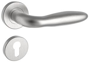 Dverné kovanie ROSTEX BOLZANO s čapmi (NEREZ MAT), kľučka-kľučka, Otvor pre obyčajný kľúč BB, ROSTEX Nerez mat