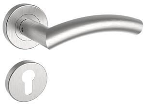 Dverné kovanie ROSTEX PALERMO s čapmi (NEREZ MAT), kľučka-kľučka, WC kľúč, ROSTEX Nerez mat