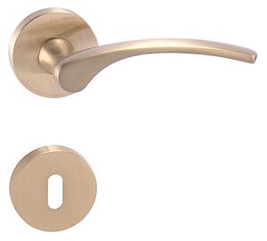 Dverové kovanie MP Laura 2-R (OLS), kľučka-kľučka, Otvor pre obyčajný kľúč BB, MP OLS (mosadz brúsená a lakovaná)