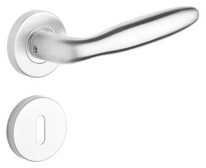 Dverné kovanie ROSTEX BOLZANO s čapmi (NEREZ MAT), kľučka-kľučka, WC kľúč, ROSTEX Nerez mat
