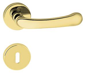 Dverové kovanie MP Dea-R (OLV), kľučka-kľučka, WC kľúč, MP OLV (mosadz leštená a lakovaná)
