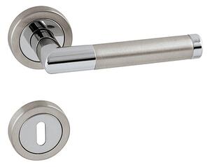 Dverové kovanie MP Prado-R 792 (OC/BN), kľučka pravá-guľa, Otvor na cylindrickú vložku PZ, MP BN (brúsená nerez)