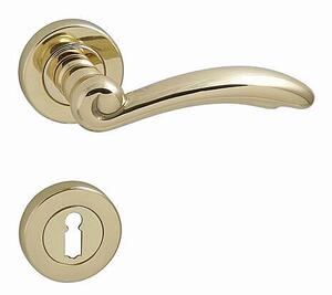 Dverové kovanie MP Firenze-R (OLV), kľučka-kľučka, Otvor pre obyčajný kľúč BB, MP OLV (mosadz leštená a lakovaná)