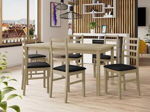 Rozkladací jedálenský stôl so 6 stoličkami AL02, Morenie: biela - L, Poťahové látky: 25x - Paros 2 Mirjan24 5903211236334
