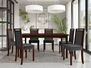 Rozkladací jedálenský stôl so 6 stoličkami AL03, Morenie: biela - L, Poťahové látky: 26x - Kronos 22 Mirjan24 5903211236570
