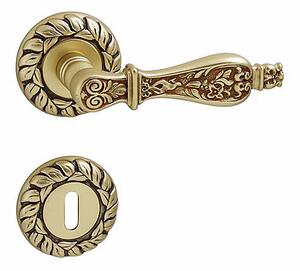 Dverové kovanie MP Siracusa R (FG), kľučka-kľučka, Otvor pre obyčajný kľúč BB, MP FG (francúzska zlatá)