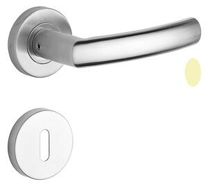 Dverné kovanie ROSTEX CORNO s čapmi (NEREZ MAT), kľučka-kľučka, WC kľúč, ROSTEX Nerez mat