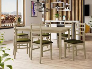 Rozkladací jedálenský stôl so 6 stoličkami AL02, Morenie: biela - L, Poťahové látky: Hygge D91 Mirjan24 5903211266430