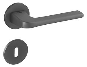 Dverové kovanie MP DARA - R 4007 5S (BS - Čierna matná), kľučka-kľučka, Bez spodnej rozety, MP BS (čierna mat)