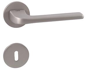 Dverové kovanie DARA - R 4007 5S (NP - Nikel perla), kľučka-kľučka, Otvor pre obyčajný kľúč BB, MP NP (nikel perla)