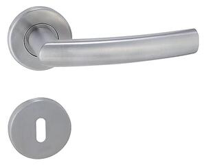 Dverové kovanie MP Esso - R (BRÚSENÁ NEREZ), kľučka-kľučka, Otvor na cylindrickú vložku PZ, MP BN (brúsená nerez)