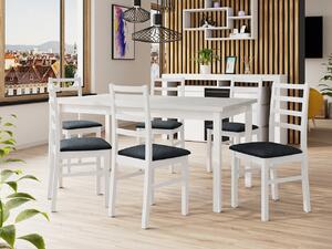 Rozkladací jedálenský stôl so 6 stoličkami AL02, Morenie: biela - L, Poťahové látky: Zetta 300 Mirjan24 5903211266461