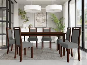 Rozkladací jedálenský stôl so 6 stoličkami AL03, Morenie: Orech - L, Poťahové látky: 25x - Paros 2 Mirjan24 5903211236617